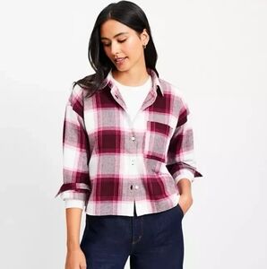 Loft Plaid Modern Pocket Shirt
